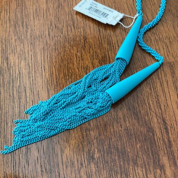 Kendra Scott Aqua matte Blue Phara tassle long wrap Necklace  NEW Kendra Scott Phara Necklace in Aqua Blue Bohemian Adjustable Tie Style NWT